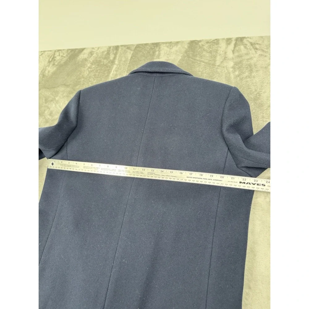 Vintage Loring Long Blue Wool Overcoat Womens 46 XL-XXL Double Breasted USA 80s
